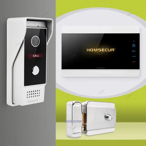 HOMSECUR 7" 4 Wire HD Video Doorphone Entry Intercom IR Camera Door Unlock