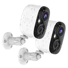 2026 Upgraded 2K Security Cameras Wireless Outdoor (2-Pack), Free Cloud & SD ...