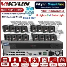 Vikylin SmartFind 16CH 16POE NVR 4K 8MP Dual Lens POE IP Camera Dual Light Lot