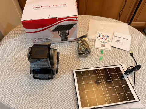 SecKun A24S Wi‑Fi IP PTZ 360° Solar Camera HD PIR Smart Tracking Black