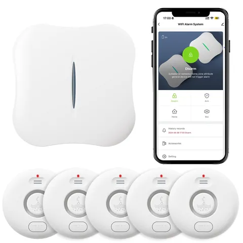 WiFi Water Leak Detector 5-Pack, 120dB Adjustable Alarm, Wireless Smart Sensor