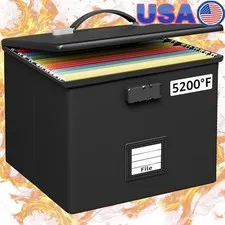 Fireproof File Box Water Resistant Organizer W/ Combination Lock Home Office New