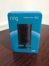 Ring Outdoor Cam Plus Battery 2K HD Smart Security Camera Black
