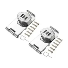 Keyless Cabinet Combination Lock 3" 2Pcs 3-Digit Password Hasp Lock Silver
