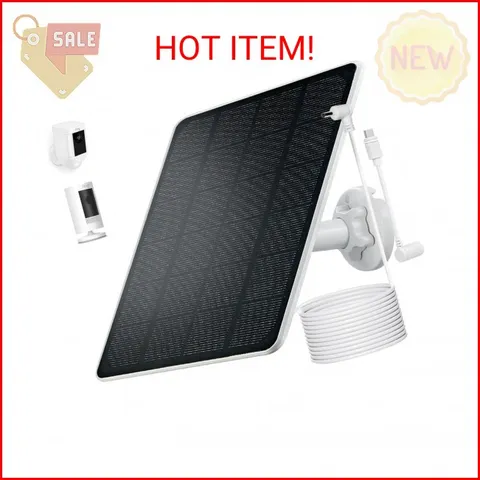 Ring Camera Solar Panel Charger, Compatible with Stick Up Cam, Stick Up Cam Pro,