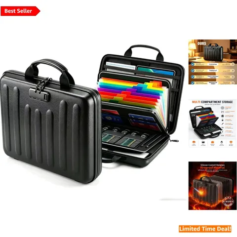 Large Fireproof Document Organizer - Waterproof Lockable Storage for Valuables