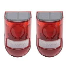 Solar Security Light Alarm,2Pack IP65 Waterproof PIR LED Motion Sensor Flashi...