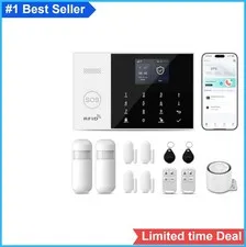 WiFi Home Alarm System Wireless Security 4 Door Window Sensors 2 Motion