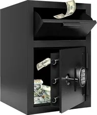 2.8 CUB Commercial Front-Drop Fireproof Safe Money Safe Box W/ Anti-Fishing &