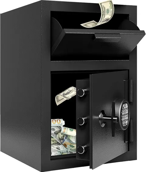 2.8 CUB Commercial Front-Drop Fireproof Safe Money Safe Box W/ Anti-Fishing &