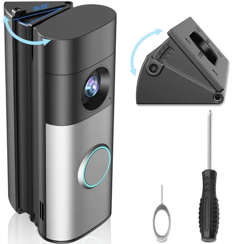 Adjustable 30-55° Doorbell Angle Mount for Ring Newest 2026 Battery Doorbell/...