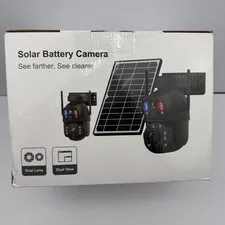 INQMEGA 4G Zoom Solar Battery PTZ Camera Outdoor IP66 Night Vision Black
