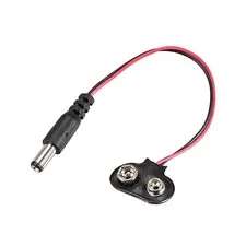 2.1 x 5.5mm DC Male 9V Battery Operated Connection Cable, 2pcs