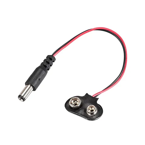 2.1 x 5.5mm DC Male 9V Battery Operated Connection Cable, 2pcs