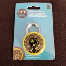 Onyx + Blue: Combination Padlock 50mm 2" - with Protective Band - Brand New