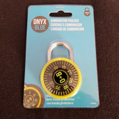 Onyx + Blue: Combination Padlock 50mm 2" - with Protective Band - Brand New