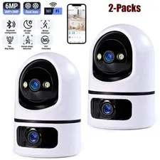 Wireless 5G WiFi Security Camera 2K 6MP Smart Indoor Night Vision Wired Cam 2PCS