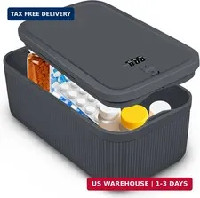 Small Lock Box,Lockable Storage Box with Combination Code for Medication Safe, M