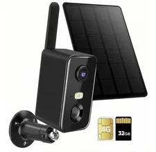 4G Solar Outdoor Wireless Surveillance Camera IP66 Weatherproof Motion, 32GB