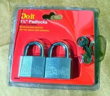 Do it 1-1/2" Keyed Alike  Padlock (2-Pack) Master Lock 141T  Aluminum body