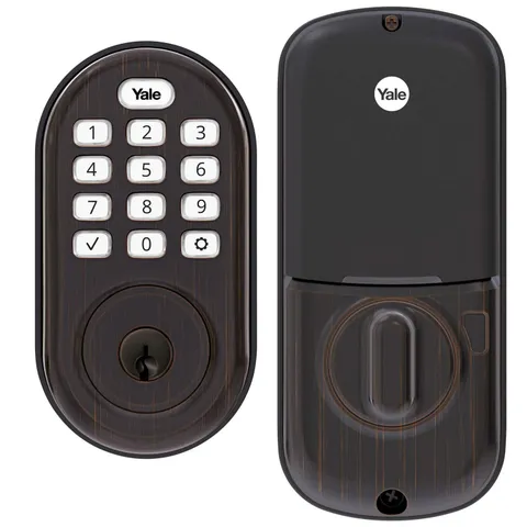 Yale Assure Lock  Keypad Door Lock in Bronze, Keypad with Key