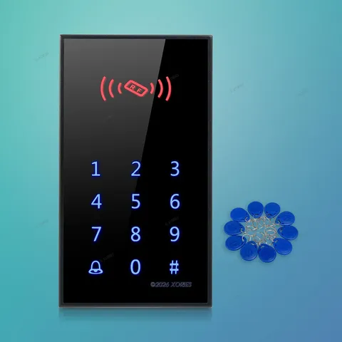 Door RFID ID Card Reader Access Control Keypad + Free10 ID Card Key Fobs