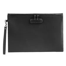 Black 14.3x10.2 Inch Fireproof Waterproof Document Bag With Password Lock