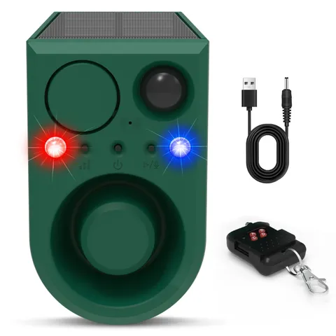 Solar Outdoor Motion Sensor Alarm with 3Volume Control & Voice Recording, 129...