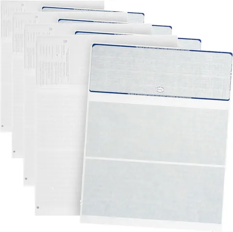 500 Blank Check Stock - Designed for Secure Computer Printed Checks with Quickbo