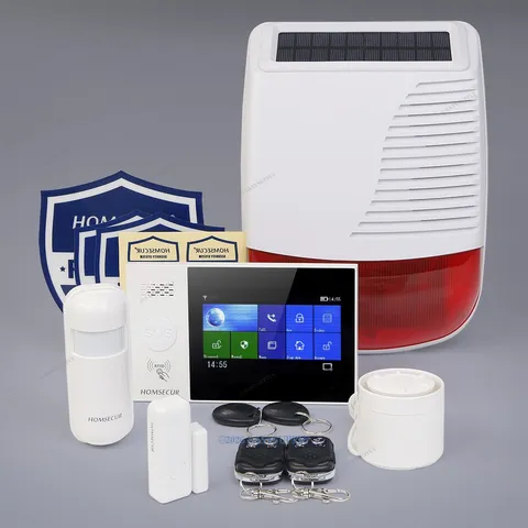 HOMSECUR Wireless WIFI 4G 2G RFID LCD Home Alarm System Touch Screen