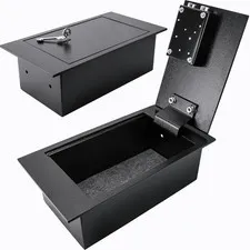 0.22 Cu. Ft. Hidden Floor Safe with Key Lock Solid Steel Construction, Concealed