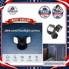 Blink Wired Floodlight Camera 1080p HD 2600 Lumens Alexa Black