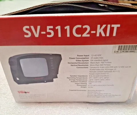 Safety Vision MONITOR SV-511-KIT, BLACK & WHITE, 5.5" PICTURE NEW 