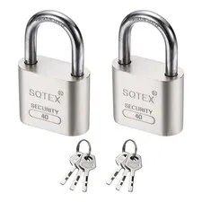 2Pcs 62 x 40 mm Heavy Duty Lock Alloy Steel High Security Padlock with 6 Keys