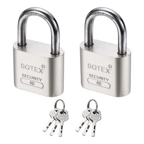 2Pcs 62 x 40 mm Heavy Duty Lock Alloy Steel High Security Padlock with 6 Keys