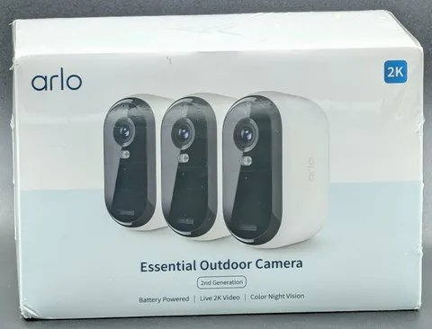 Arlo Essential Outdoor Camera 2nd Gen 3-Pack 2K Wireless Security System New