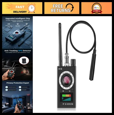 3-in-1 Hidden Camera & Bug Detector, GPS Tracker, RF Scanner - Long Battery Life