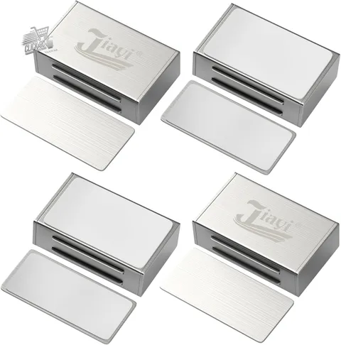 4 pcs stainless steel magnetic closure: strong door magnet for kitchen doors and furniture