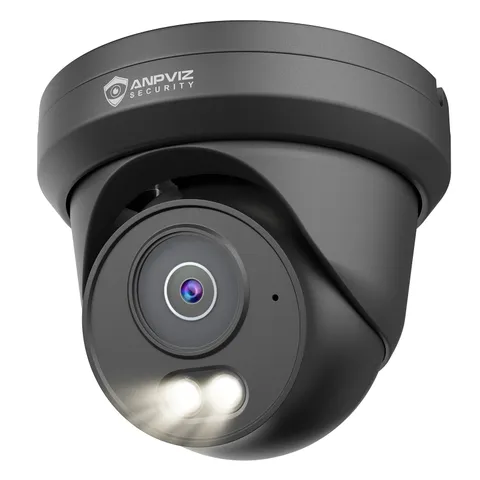 Anpviz 6MP 3K PoE Turret IP Camera Outdoor Color Night Vision AI Mic NDAA Black
