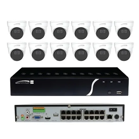 Speco ZIPK16N1 16-Channel NVR Surveillance Kit with (12) 5MP Turret Cameras New
