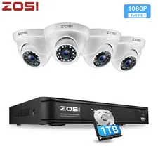 ZOSI H.265+  8CH DVR CCTV Video 1080P Outdoor Security Camera Outdoor System 1TB