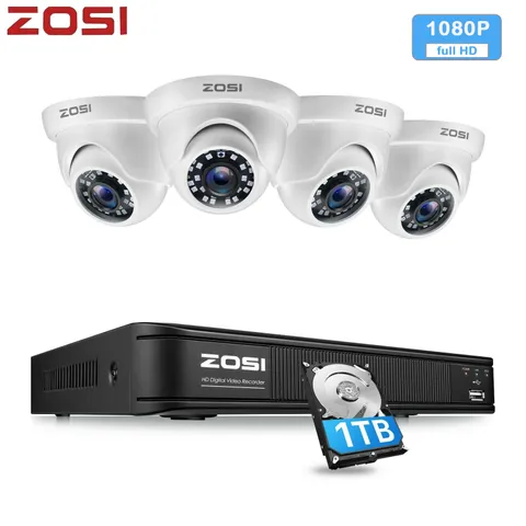 ZOSI H.265+  8CH DVR CCTV Video 1080P Outdoor Security Camera Outdoor System 1TB