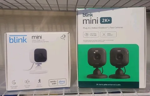 Blink Mini 3 Camera Bundle 2K+ 2-Pack Black + Mini 1080p White Indoor Security 