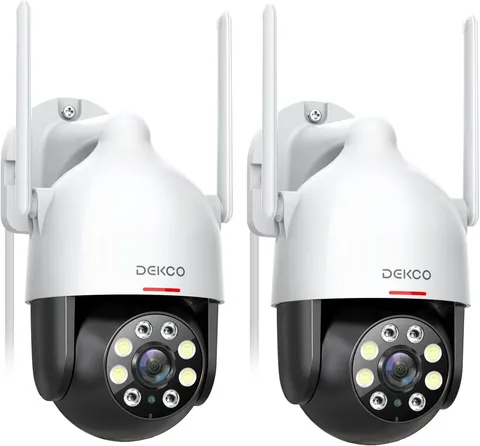 2Packs, 2K Wifi Outdoor Security Cameras Pan-Tilt 360° View, 3MP Surveillance Ca