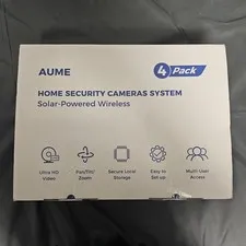 Aume 4k Security Cameras Wireless Outdoor, Solar Powered, For Home Security 