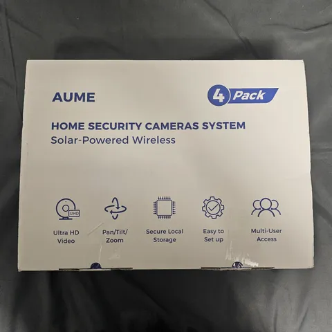 Aume 4k Security Cameras Wireless Outdoor, Solar Powered, For Home Security 