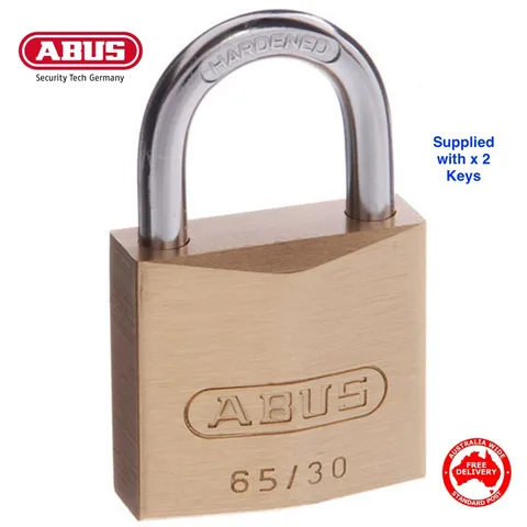 ABUS Padlocks 65/30 30mm -KEYED ALIKE Brass Bodied Padlocks-FREE POST