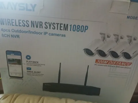 MAYSLLY Wireless 8CH 1080p NVR System w/ 4 IP Cams Night Vision 300m