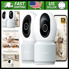 Anona 4K Indoor Security Camera 2 Pack, 360° Pan/Tilt, Pet Baby Monitor