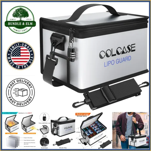 Secure Lipo Battery Bag with Combination Lock and Fireproof Fiberglass Material